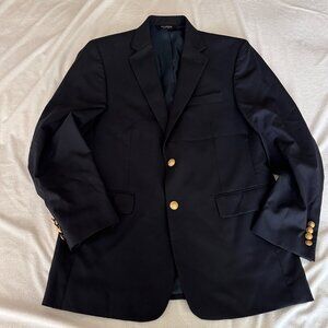 Jos A Bank Jacket Mens 40 Wool Navy Blazer Sport Coat Gold Buttons Classic Fit